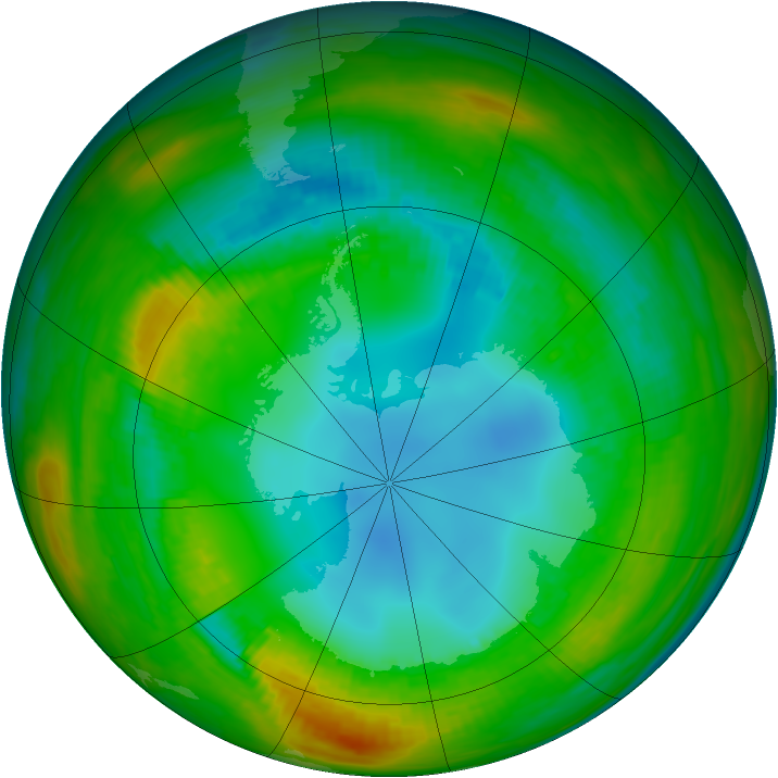 Antarctic ozone map for 08 August 1983